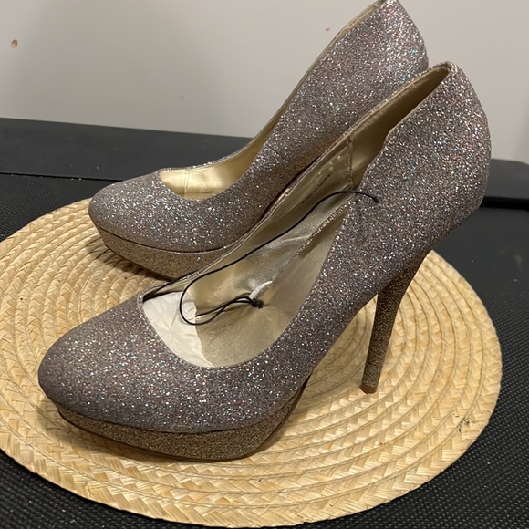 Forever21 Glitter Shimmer Sparkling Platform Heel Size 10 - Picture 5 of 15